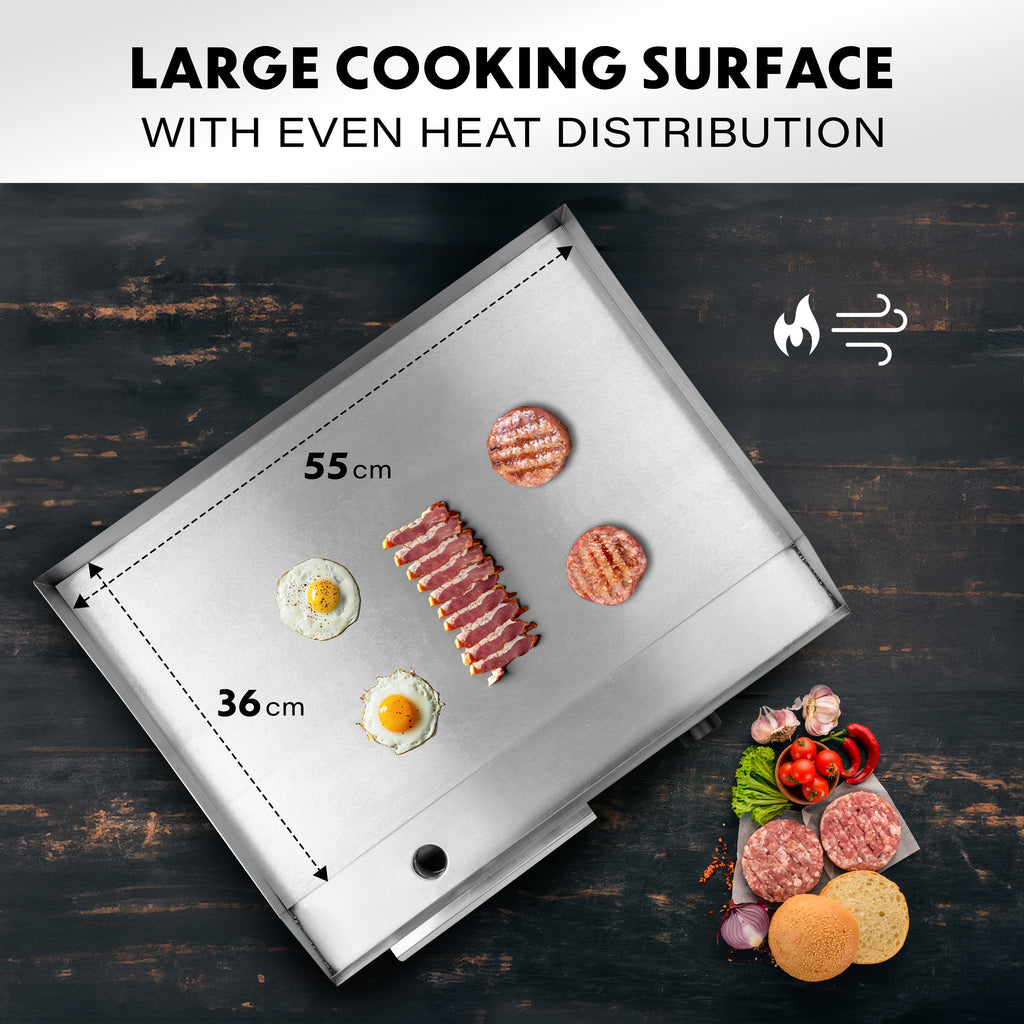 Commercial Electric Griddle & Grill Hot Plate 55cm 3kW