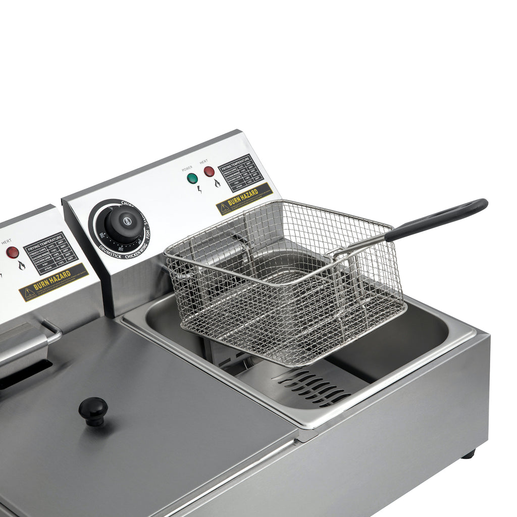 Commercial Deep Fryer Electric 20 Litre Double Chip Fryer auskitchenpro