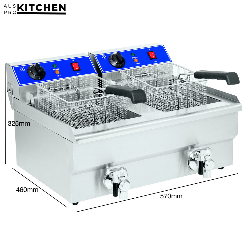 Electric Commercial Deep Fryer 27L Chip Fryer