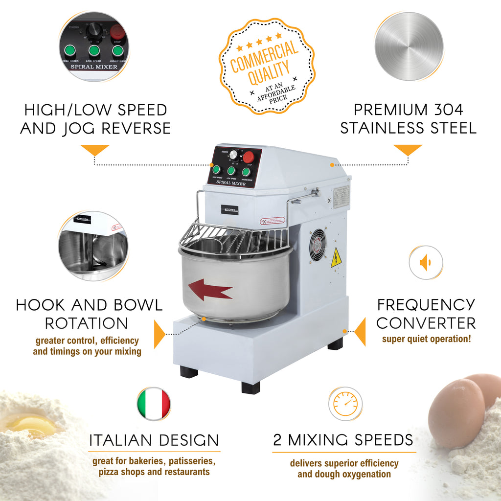 Spiral Dough Mixer 30 Litre – 2 Speed – Aus Kitchen Pro